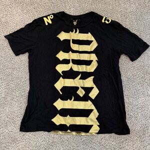 Ecko Unltd Premio Mens XXL Black Gold Foil Graphic T-Shirt Streetwear Rhino No15